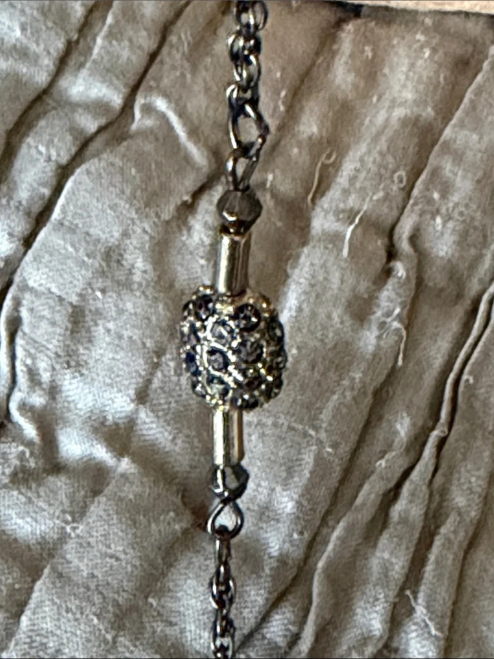 Delicate  necklace by Express Silver-Tone Layered tassels black crystal chain
